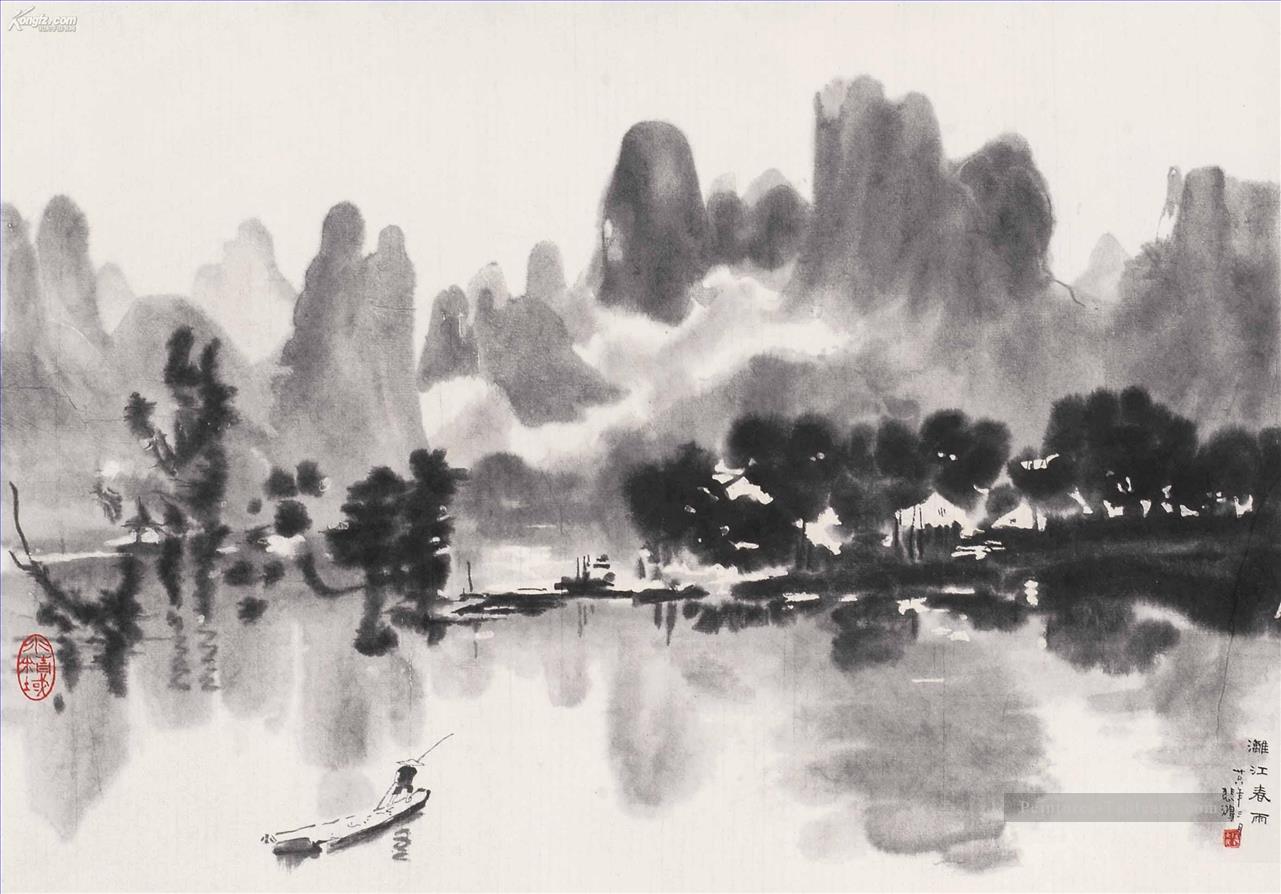 XU Beihong River scènes vieille Chine encre Peintures à l'huile